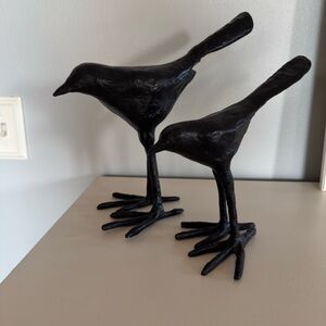 Pottery Barn cast iron Crows, set of 2